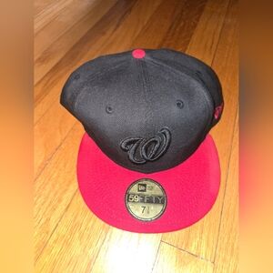 New Era Nationals Black and Red Cap